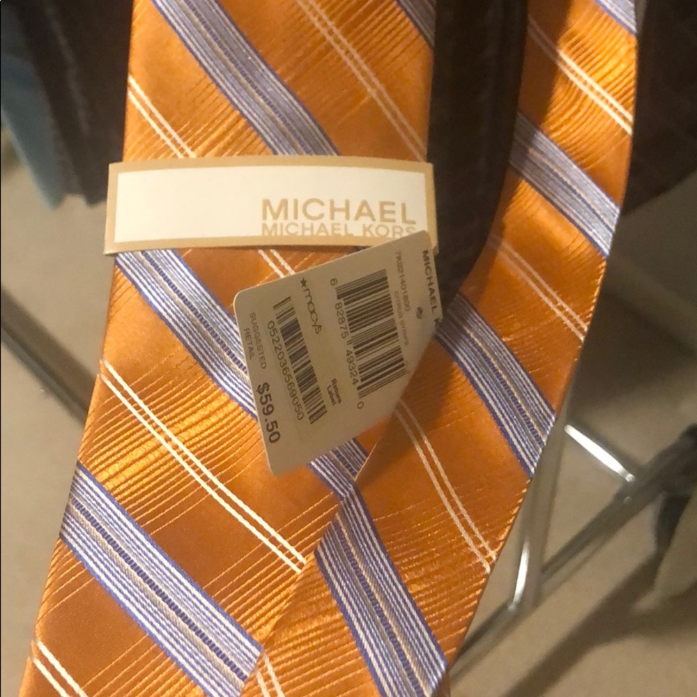 NWT Michael Kors Tie - Orange and Blue